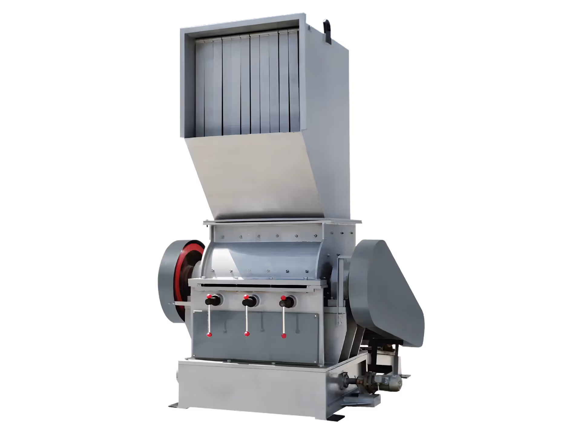 Industrial plastic crusher with wet granulation chamber
