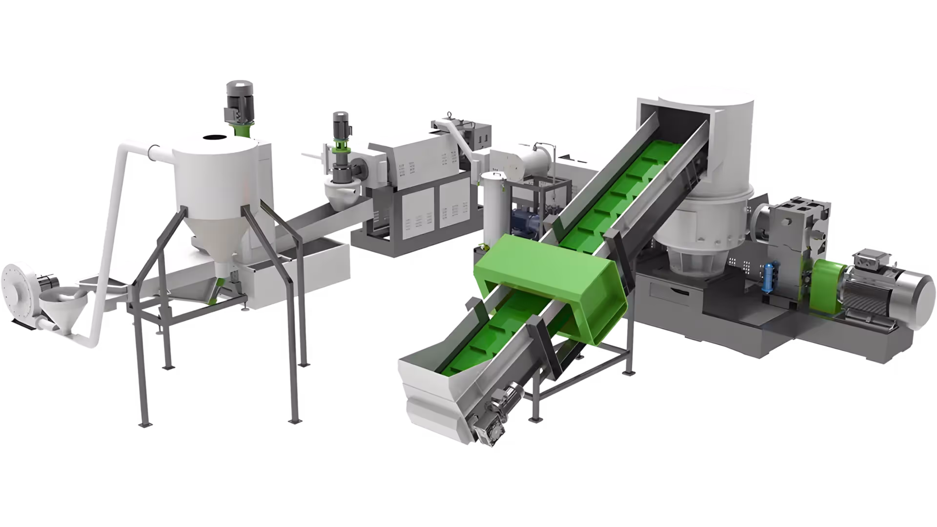 Rumtoo film pelletizing line with compactor, extruder, and air‑cooled pelletizer