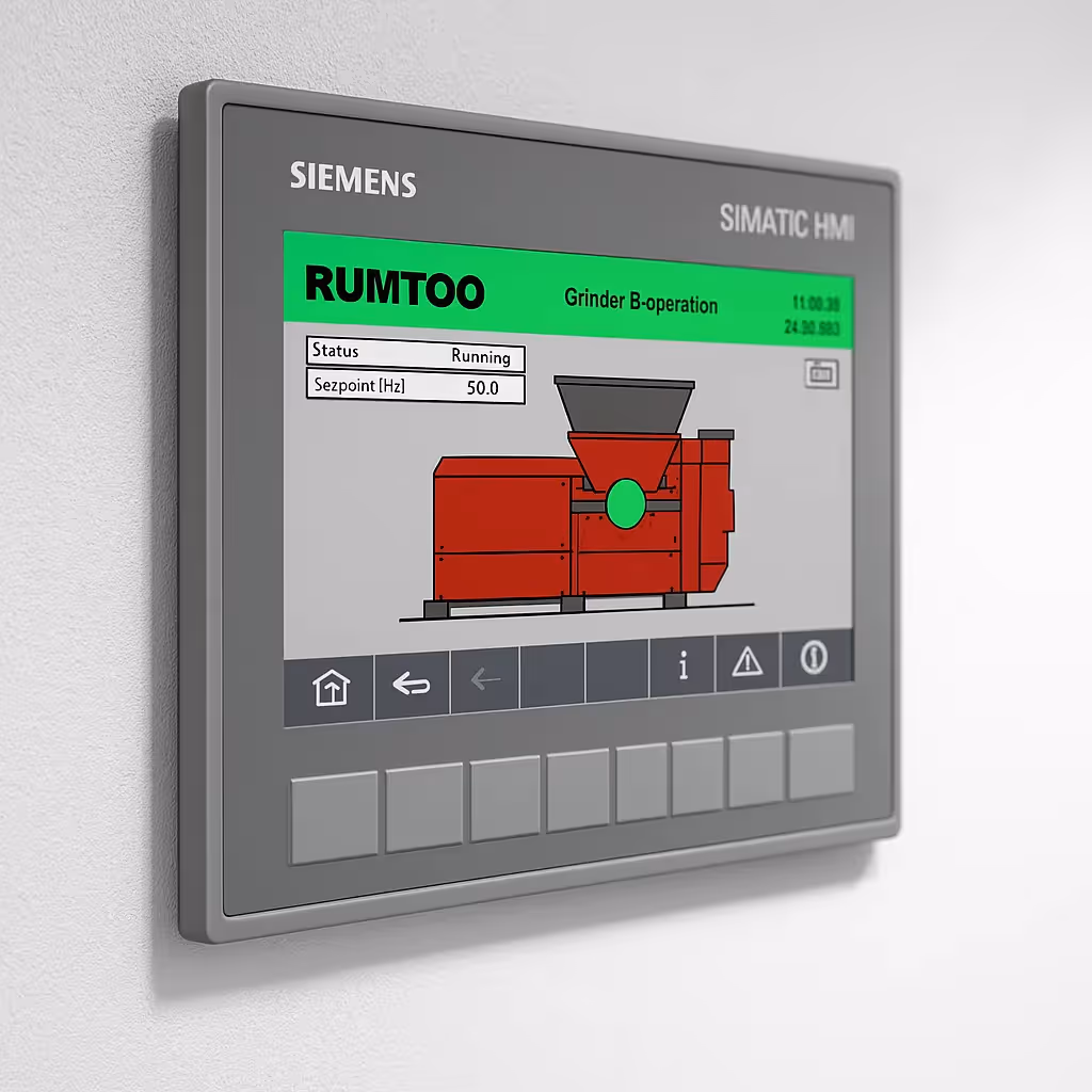 Un tableau de bord contrôlant la performance d’une ligne de recyclage.